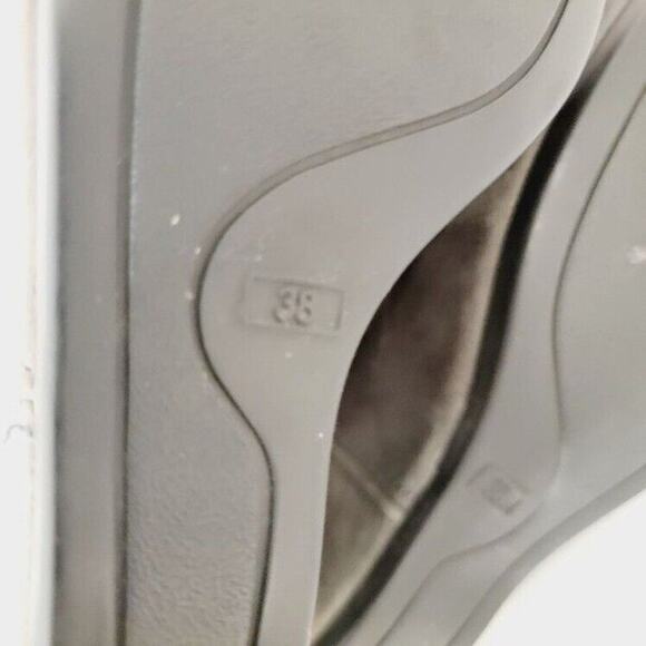 ASH Wedge Ankle Boots Women's Leather Fur Cuff Zip Studs Sz 7.5 EU 38 Gray Taupe - Picture 9 of 13